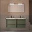 Mueble de baño Attila suspendido 4 cajones doble seno 120 cm green satin de Salgar